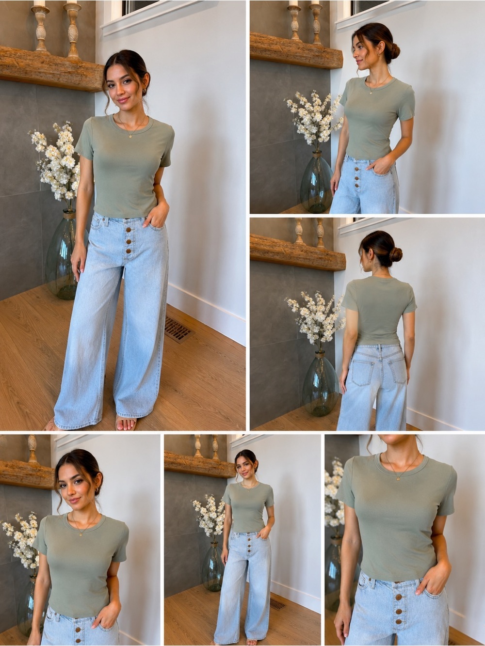 Zara Light Green Short Sleeve Crop Top - Picture 2 of 8